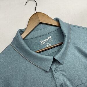 Duluth Trading Polo Shirt mens 3XL Blue Stretch Performance Pressure Cooker